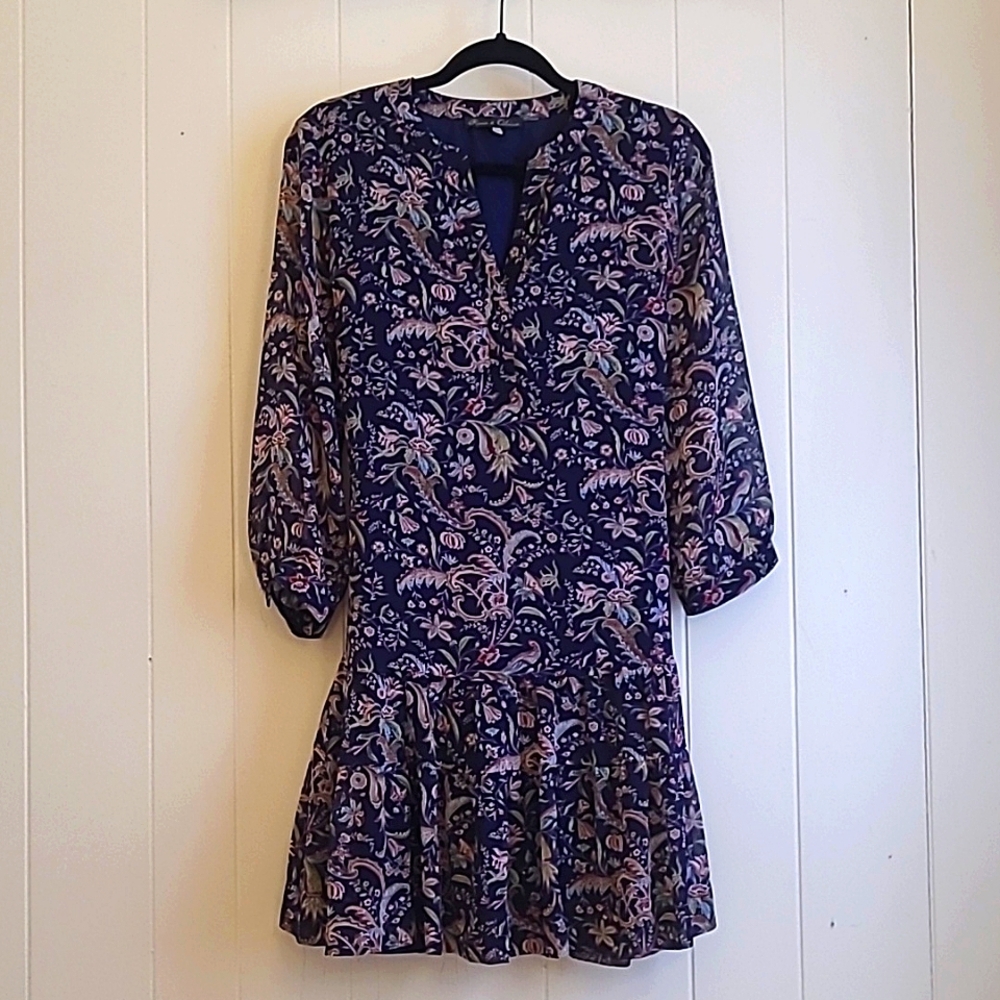 ROSE & OLIVE Navy Floral Dress, Size Small